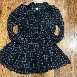 Rebecca Taylor Black Plaid Button-Front Dress